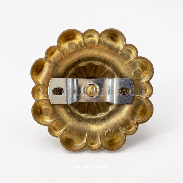 Brass Flower Petal Dome Hook - 3.56in