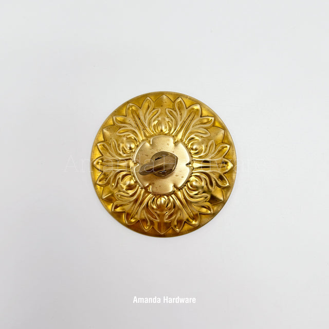 Brass Plum Flower Canopy Hook - 4in