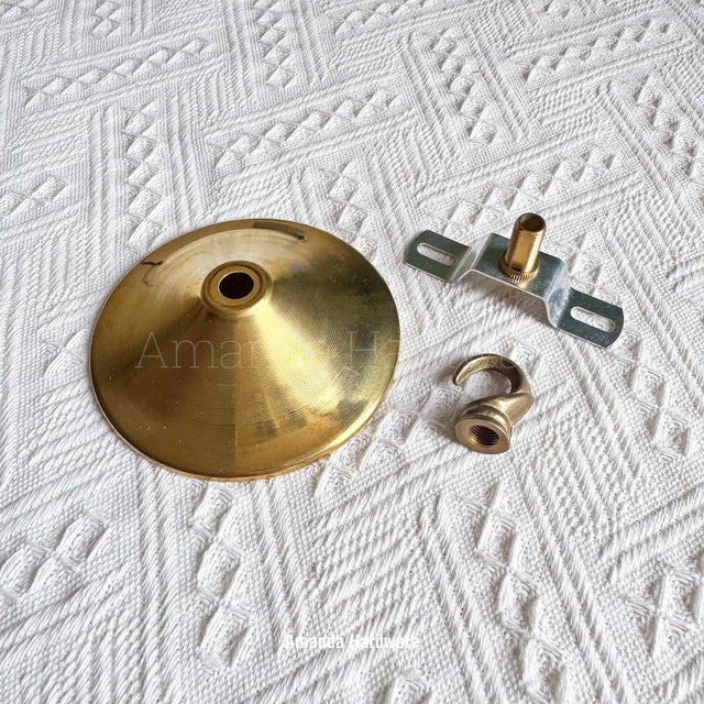 Raw Brass Ceiling Hook Canopy - 4in