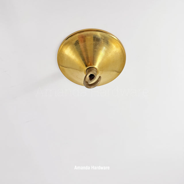 Raw Brass Ceiling Hook Canopy - 4in