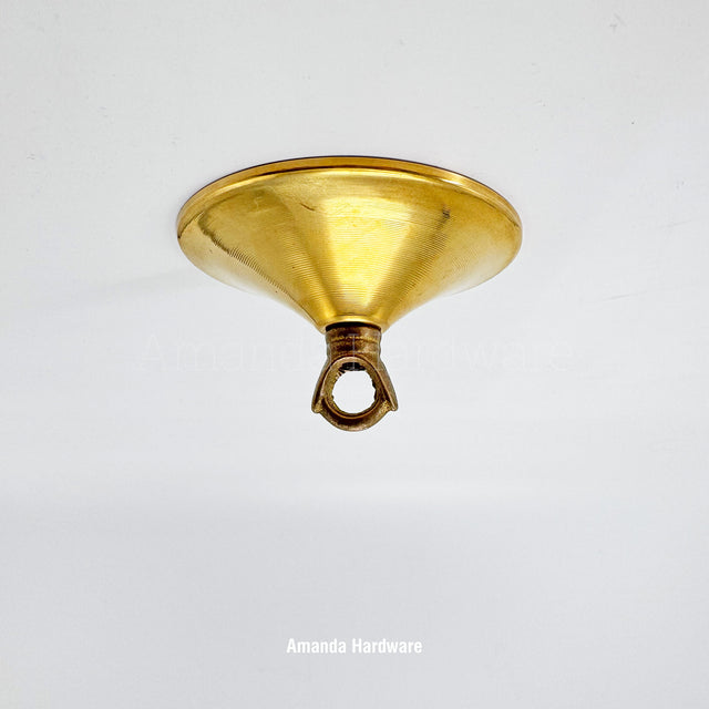 Raw Brass Ceiling Hook Canopy - 4in