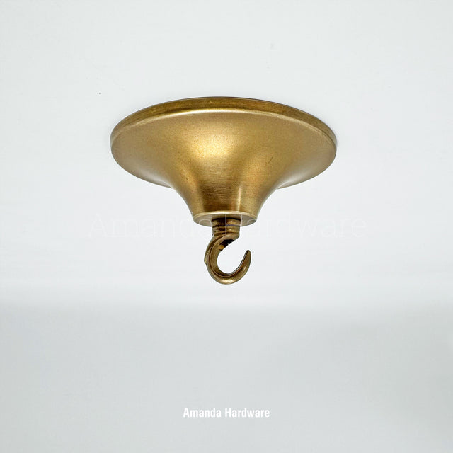 Raw Brass Ceiling Hook Canopy - 4.65in