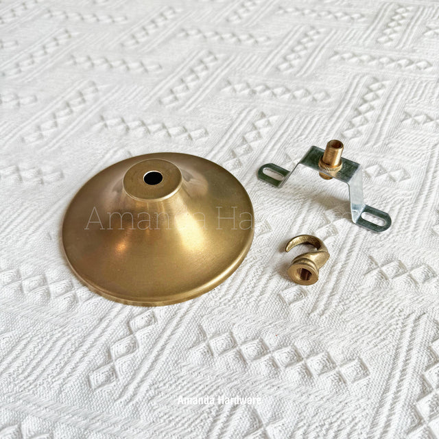 Raw Brass Ceiling Hook Canopy - 4.65in