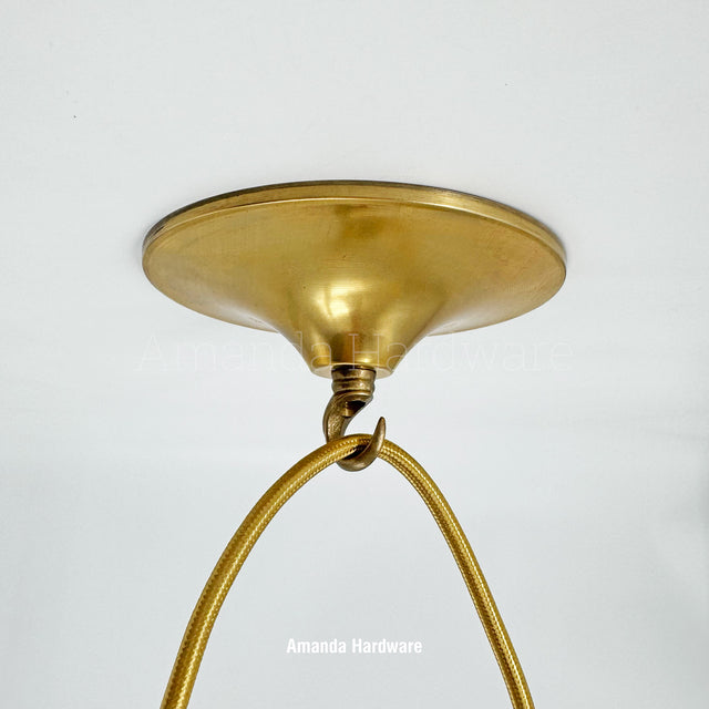 Raw Brass Ceiling Hook Canopy - 5.6in