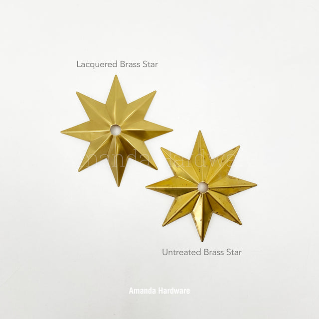 Lacquered Brass Star Hook - 4.25in
