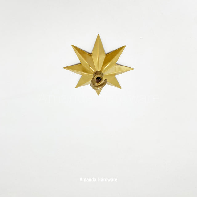 Lacquered Brass Star Hook - 4.25in