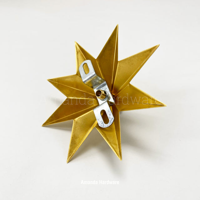Lacquered Brass Star Hook - 6in