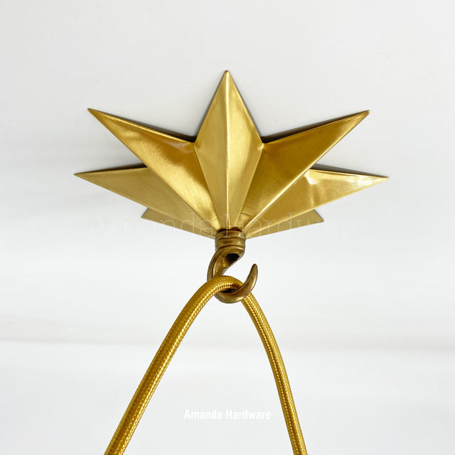 Lacquered Brass Star Hook - 6in