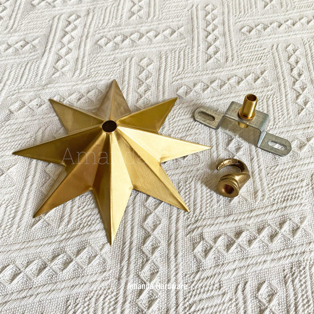 Lacquered Brass Star Hook - 6in