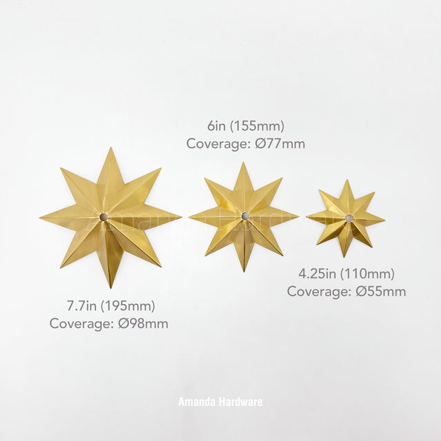 Lacquered Brass Star Hook - 7.7in