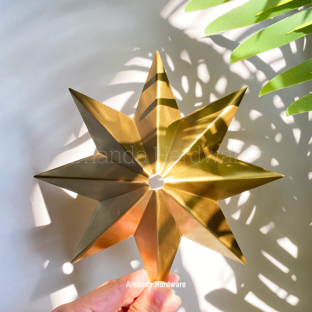 Lacquered Brass Star Hook - 7.7in