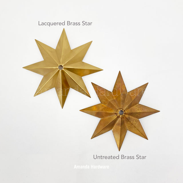 Lacquered Brass Star Hook - 7.7in
