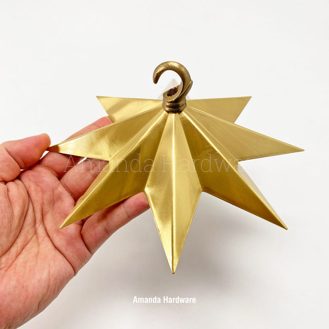 Lacquered Brass Star Hook - 7.7in