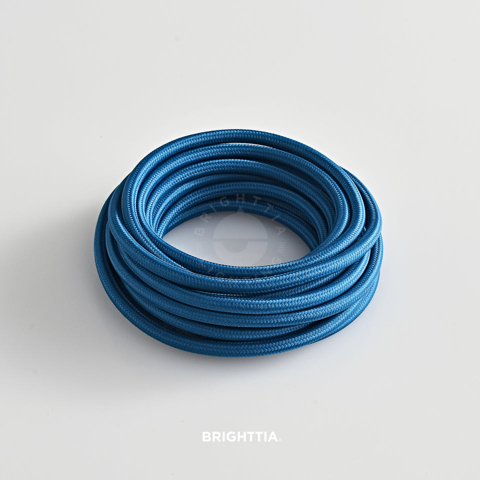 Aegean Blue Fabric Cord - Cloth Covered Electrical Wire