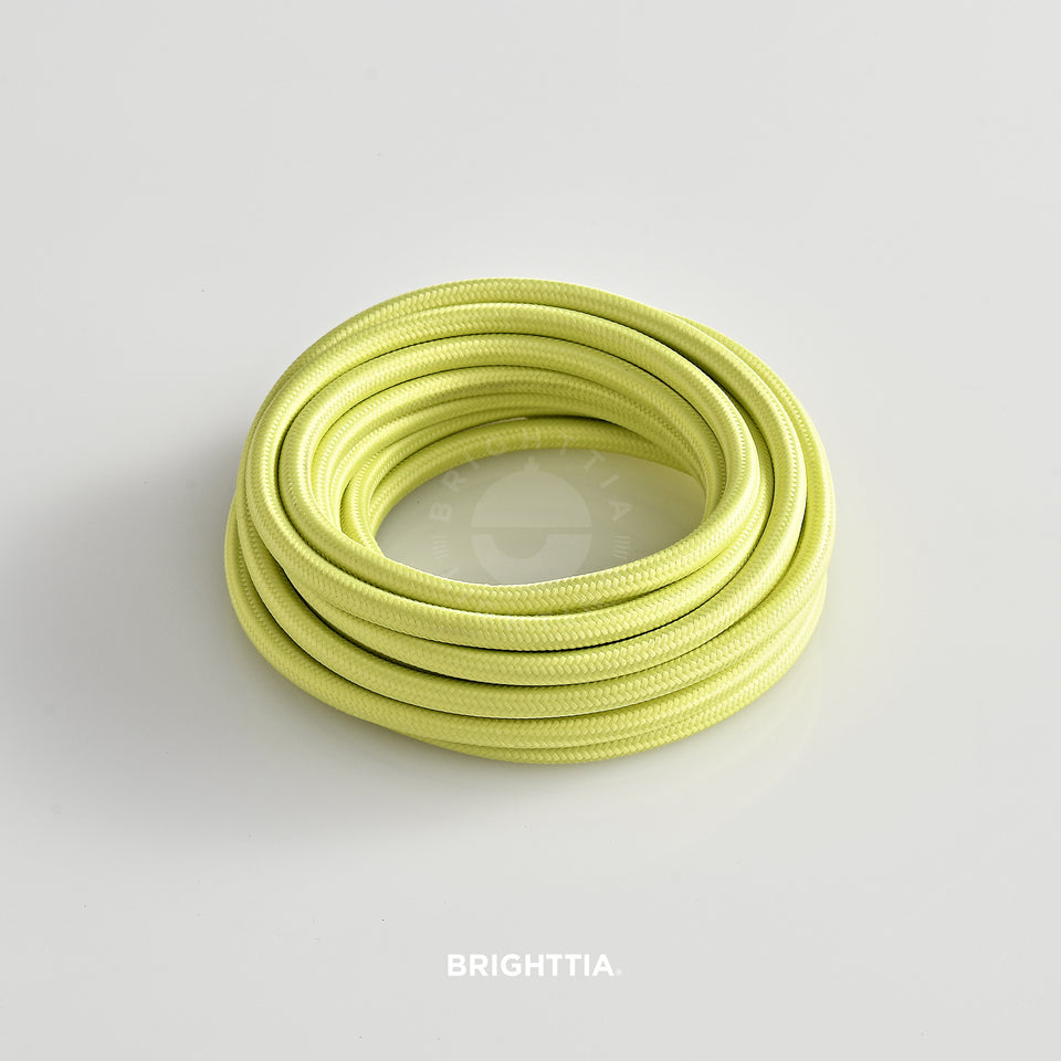 Pale Yellow Fabric Cord - Cloth Covered Electrical Wire