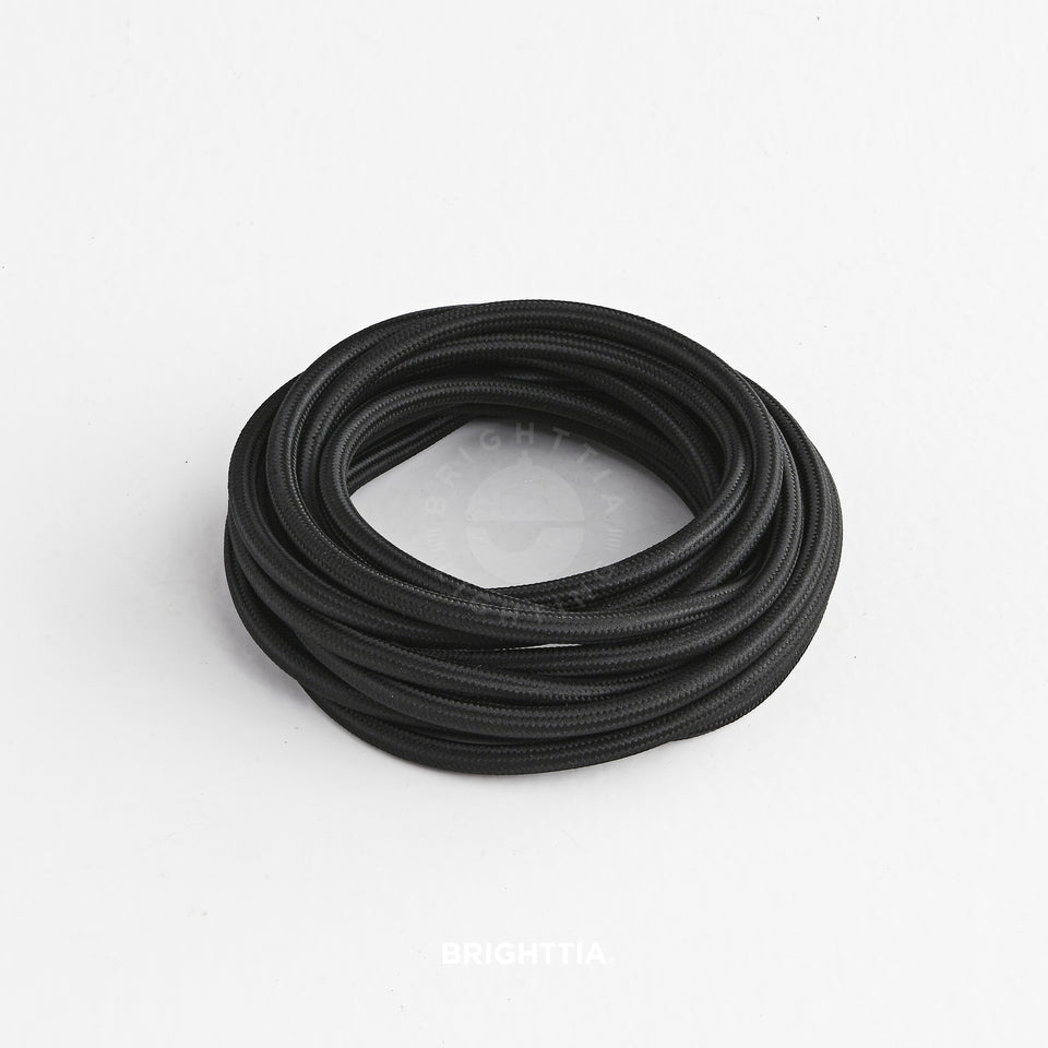 Black Fabric Cord - Cloth Covered Electrical Wire