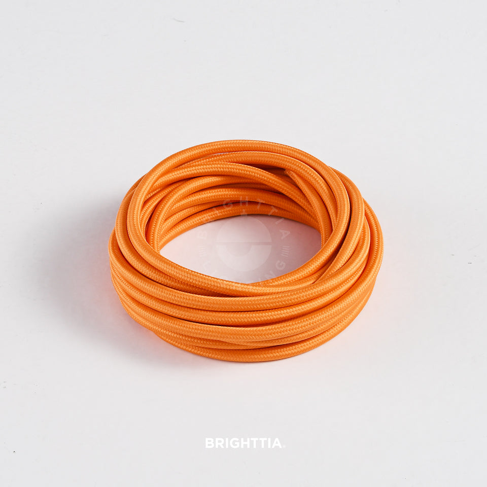 Orange Fabric Cord - Cloth Covered Electrical Wire