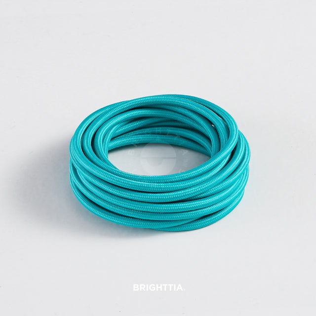 Turquoise Fabric Cord - Cloth Covered Electrical Wire