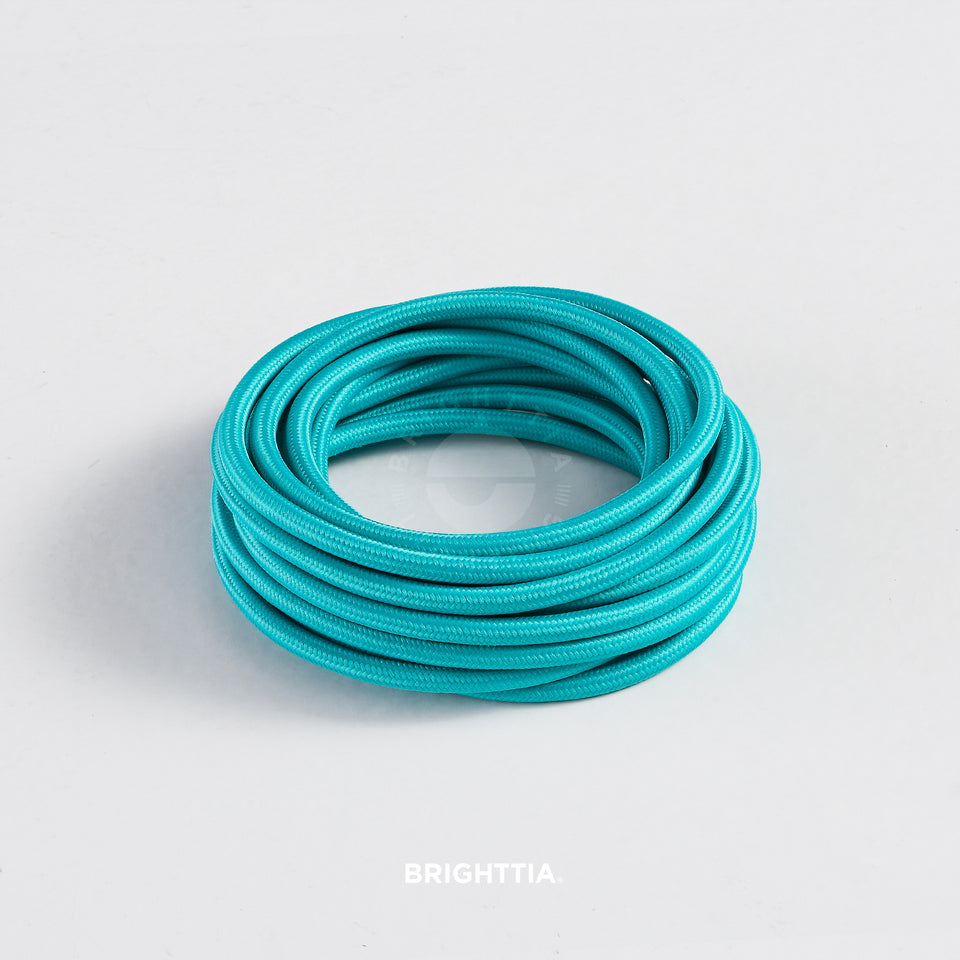 Turquoise Fabric Cord - Cloth Covered Electrical Wire