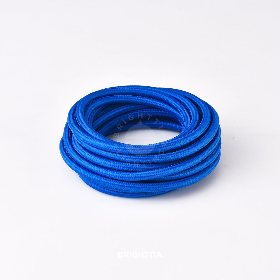 Cobalt Blue Fabric Cord - Cloth Covered Electrical Wire