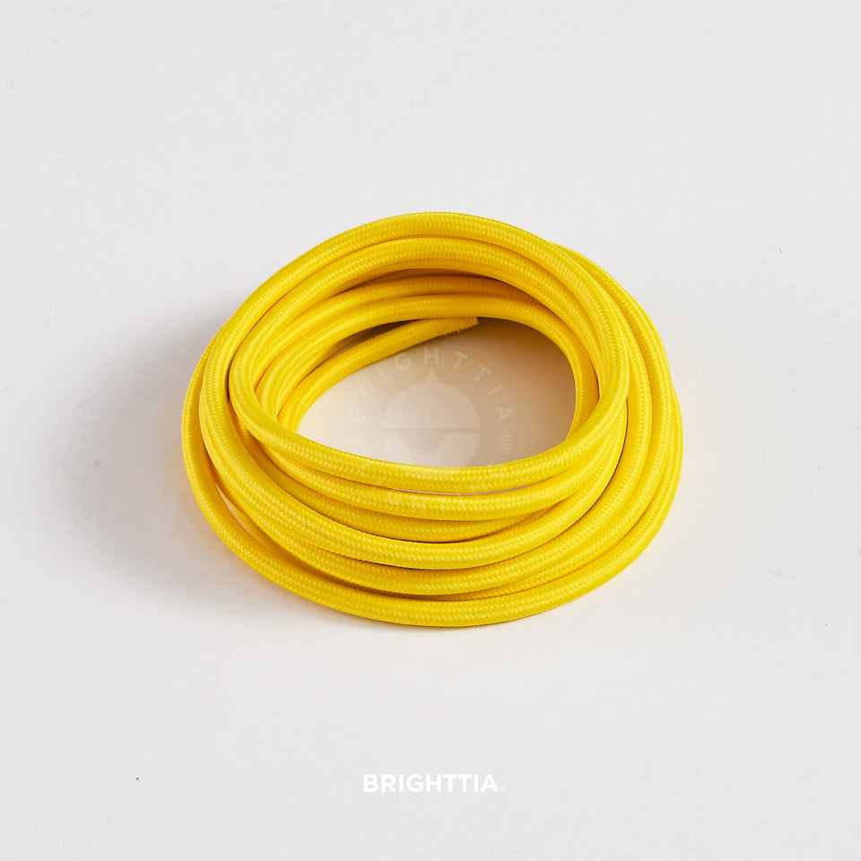Yellow Fabric Cord - Cloth Covered Electrical Wire
