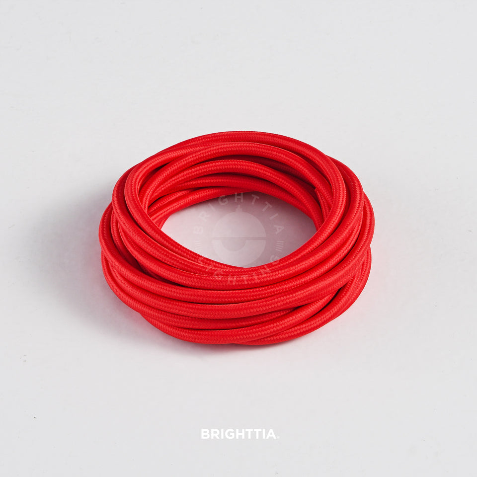 Red Fabric Cord - Cloth Covered Electrical Wire