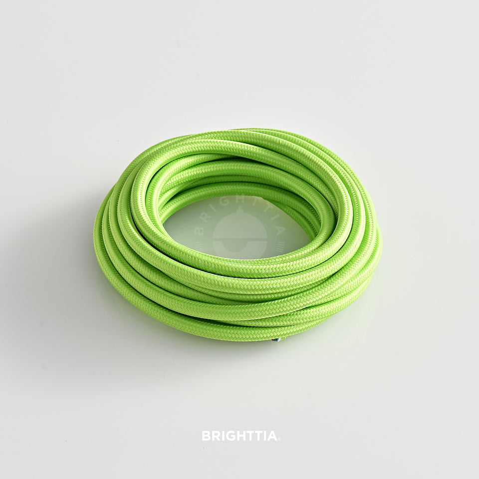 Lime Green Fabric Cord - Cloth Covered Electrical Wire