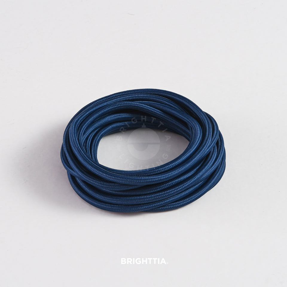 Midnight Blue Fabric Cord - Cloth Covered Electrical Wire
