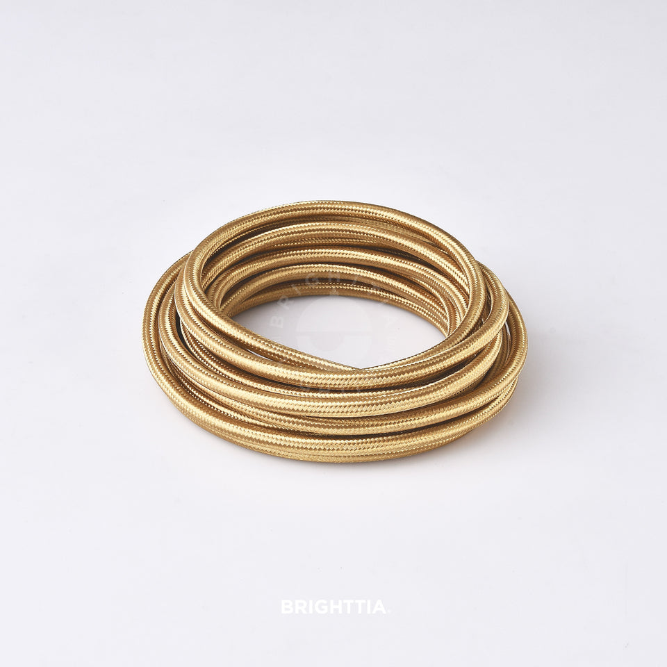 Brass Fabric Cord - Cloth Covered Electrical Wire