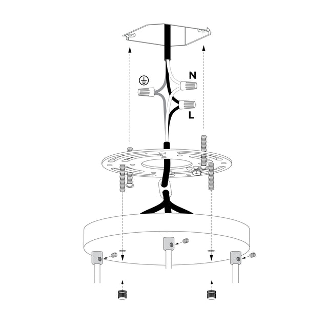 12in Modern 3-Port Canopy Kit - Black/Gold