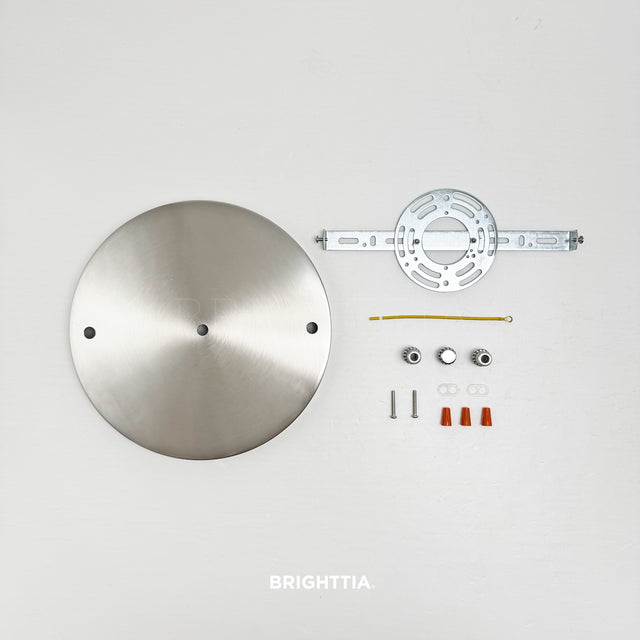 8in Modern 2-Port Canopy Kit - Brushed Nickel