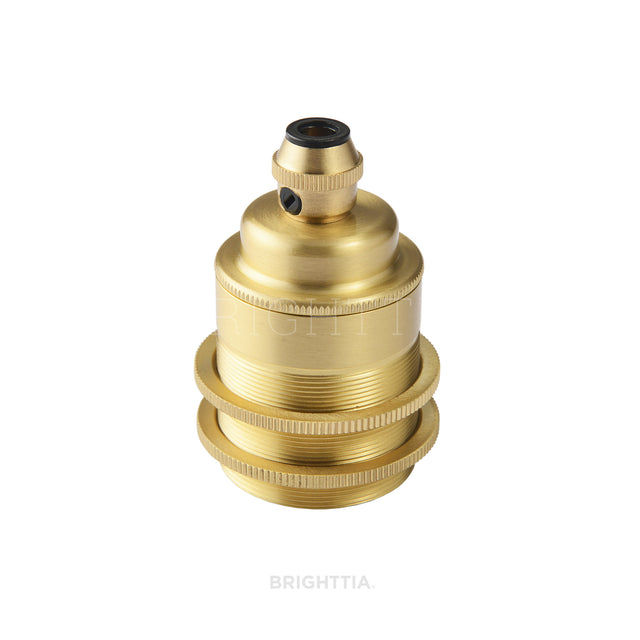 Premium Shade-Ready E26 Bulb Socket - Brass