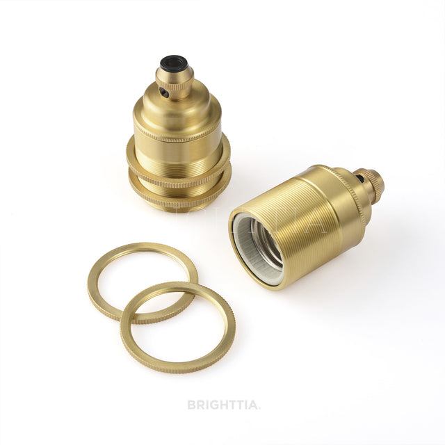 Premium Shade-Ready E26 Bulb Socket - Brass