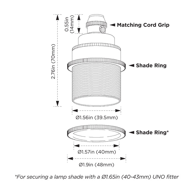 Premium Shade-Ready E26 Socket - Brass