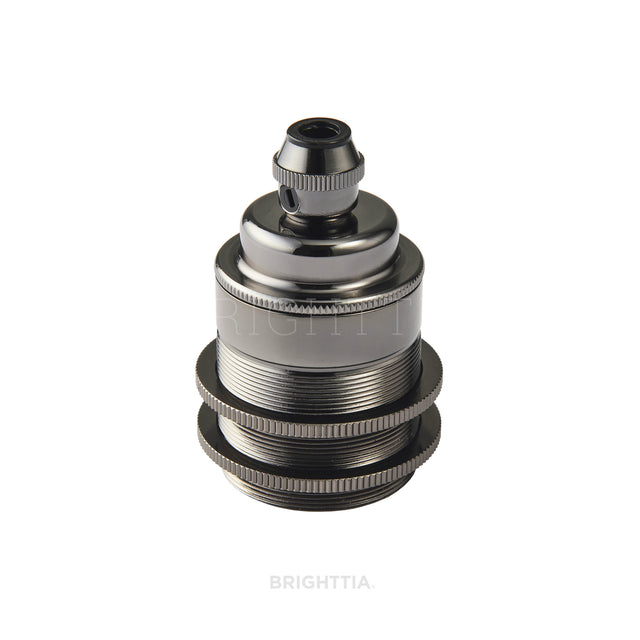 Premium Shade-Ready E26 Bulb Socket - Gunmetal