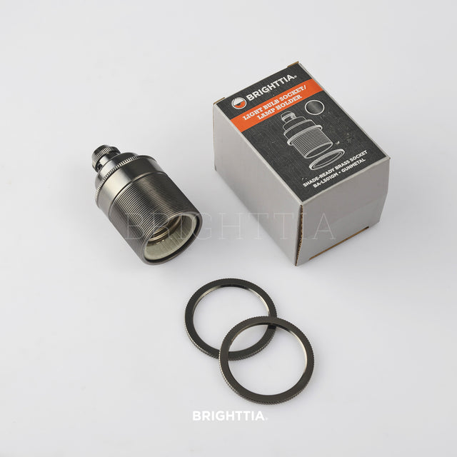 Premium Shade-Ready E26 Bulb Socket - Gunmetal