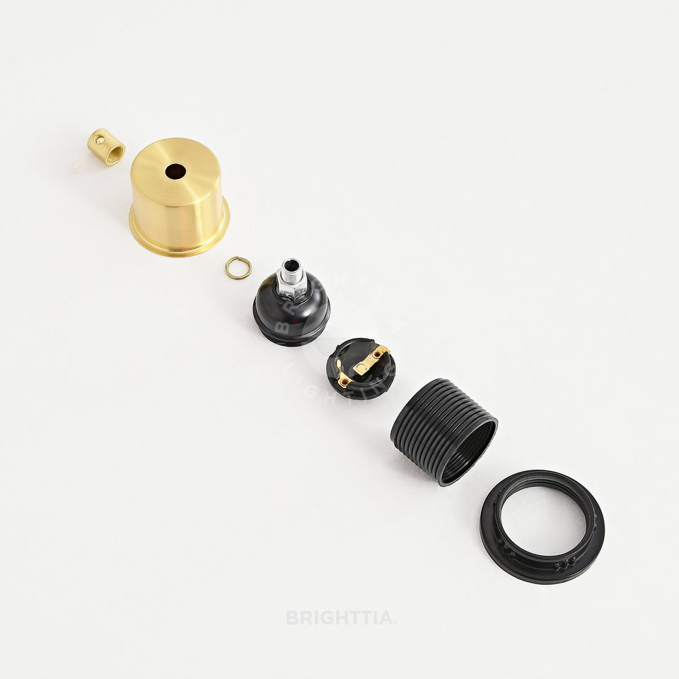 Half Cap E26 Shade-Ready Bulb Socket - Brushed Gold