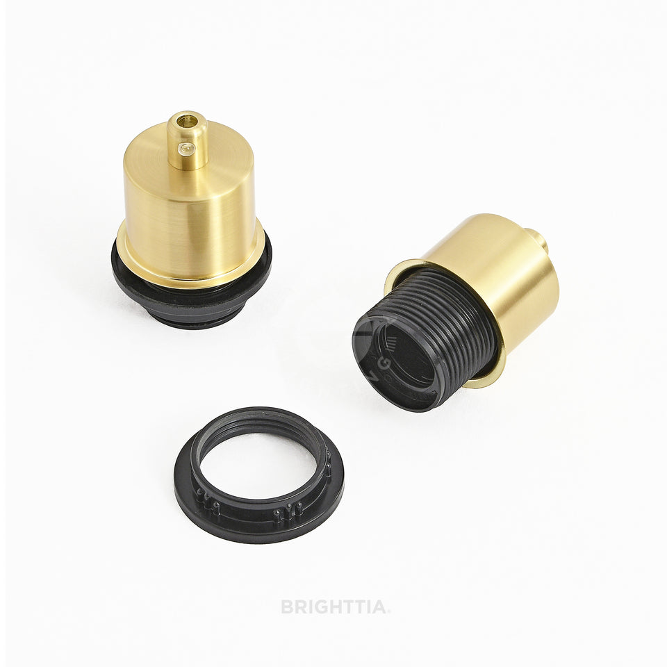 Half Cap E26 Shade-Ready Bulb Socket - Brushed Gold