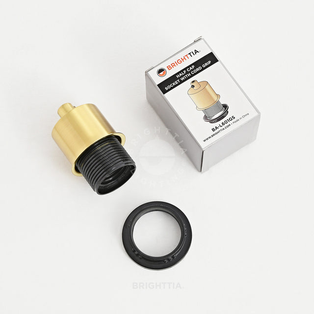 Half Cap E26 Shade-Ready Bulb Socket - Brushed Gold