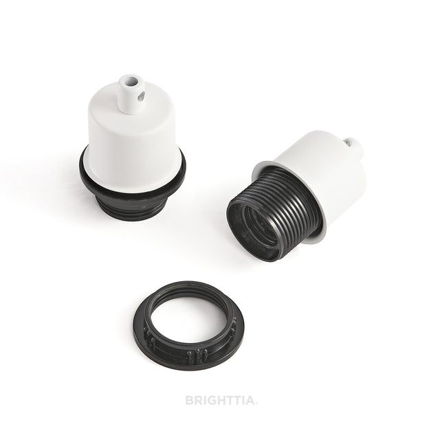 Half Cap E26 Shade-Ready Bulb Socket - White