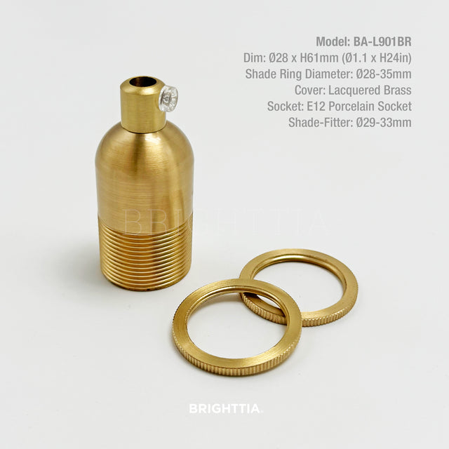 UNO Shade-Ready E12 Socket - Brass
