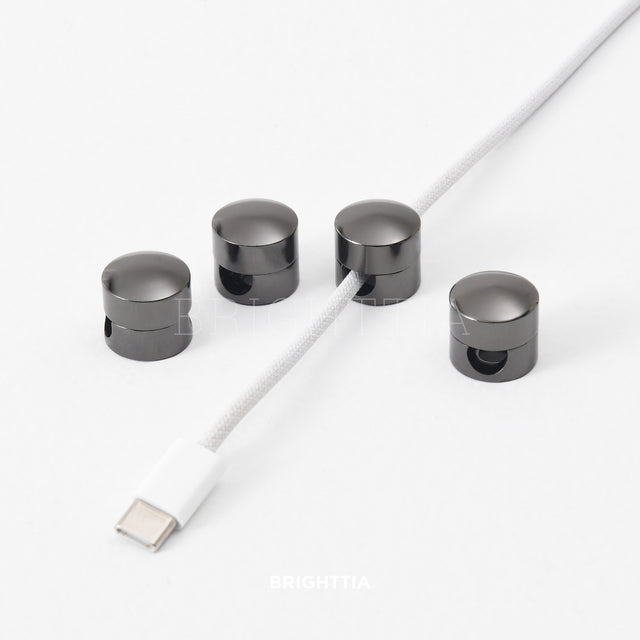Cord Organizer Buttons - Shine Gunmetal 4PK