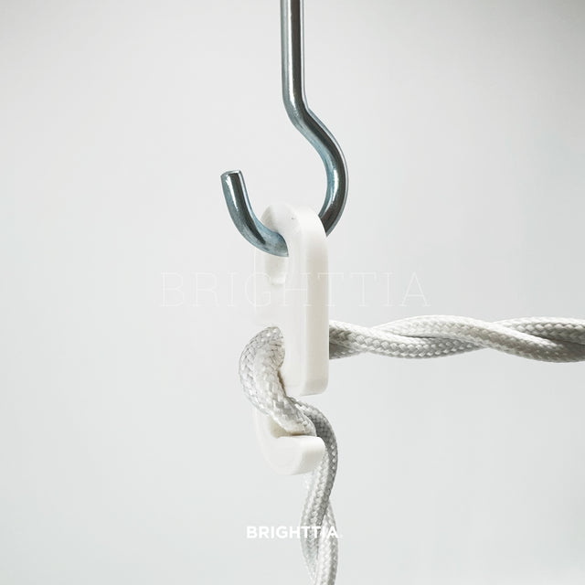 Swag Lamp Cord Hook Screw Kit - White