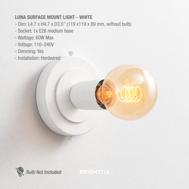 Luna Surface Mount Light - White