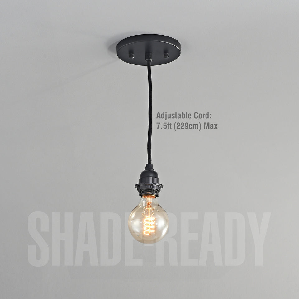 Portable Shade Ready Hardwire Pendant - Black