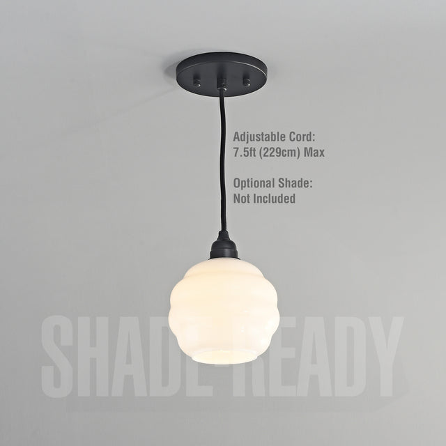 Portable Shade Ready Hardwire Pendant - Black