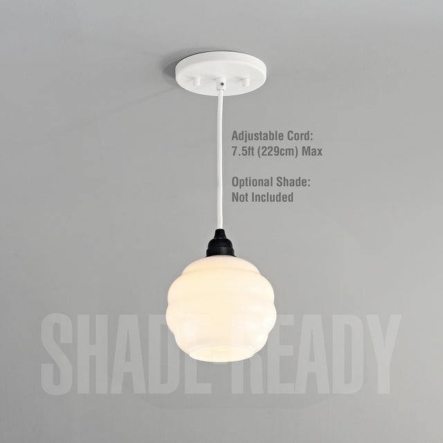 Shade Ready 1-Light Pendant - White