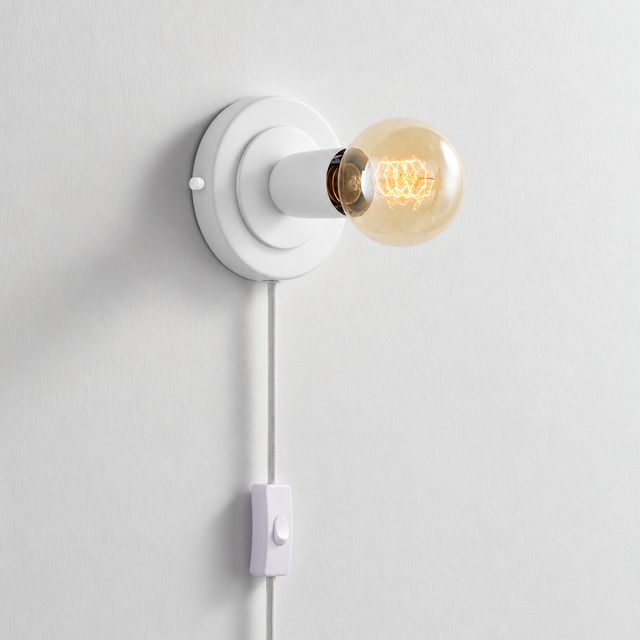 Luna Plug In Wall Sconce - White