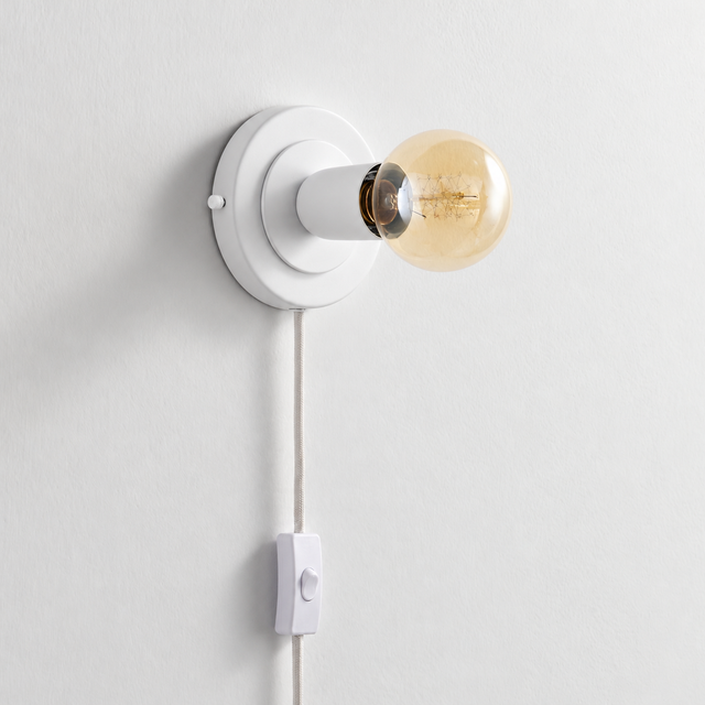 Luna Plug In Wall Sconce - White