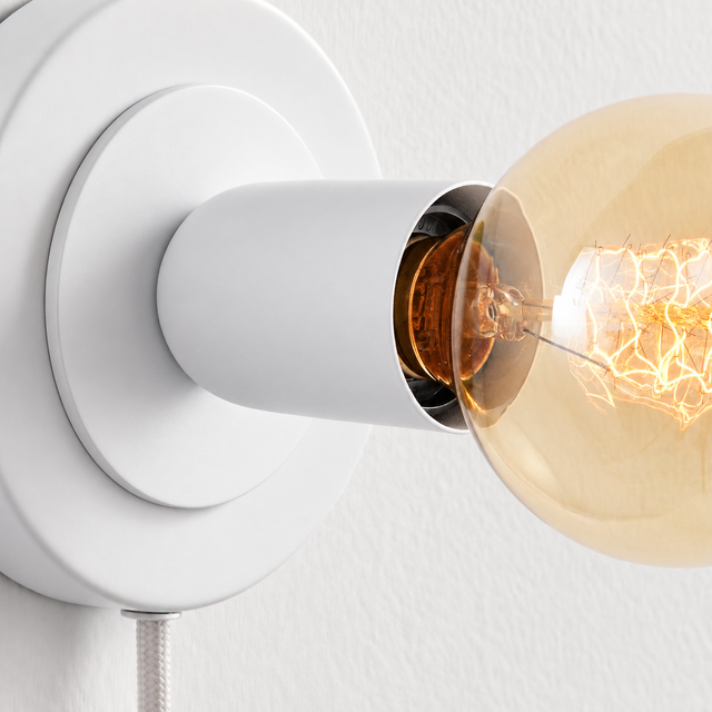 Luna Plug In Wall Sconce - White